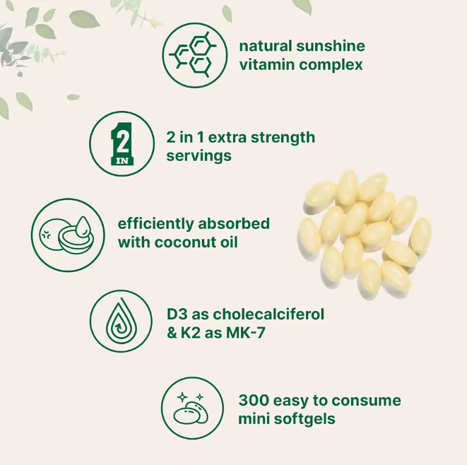 Vitamin D3 & K2 (1 year supply)